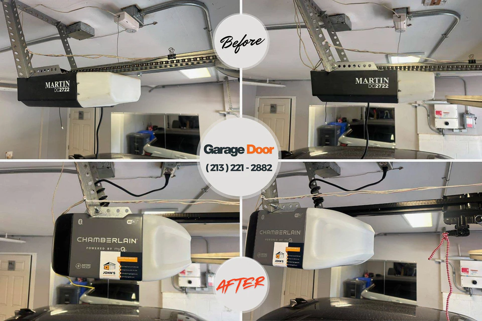 Before and after: garage door repair South Gull Lake, MI